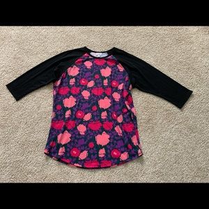 LuLaRoe Womens Floral Long Sleeve Top